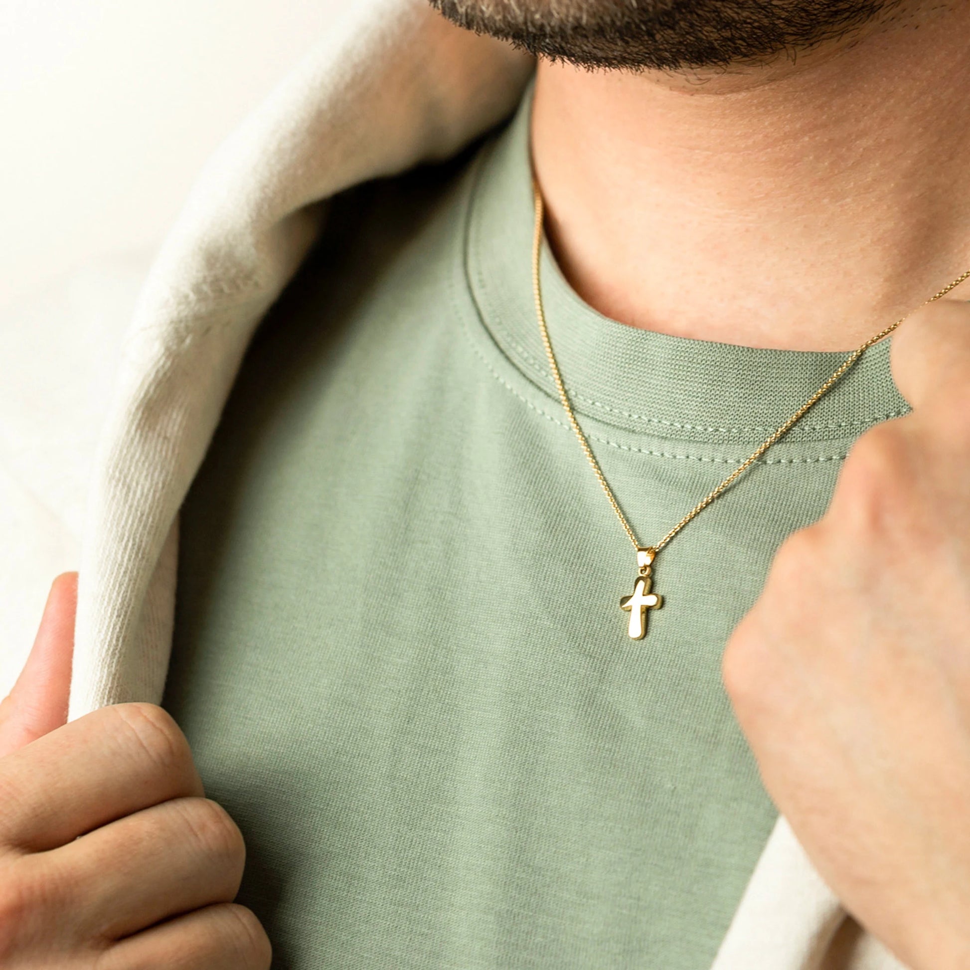 Petal Of Light Cross Necklace